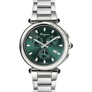 Salvatore Ferragamo Men's Chrono Steel Watch! New with box